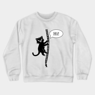 Cat Climbing Rope Funny Crewneck Sweatshirt